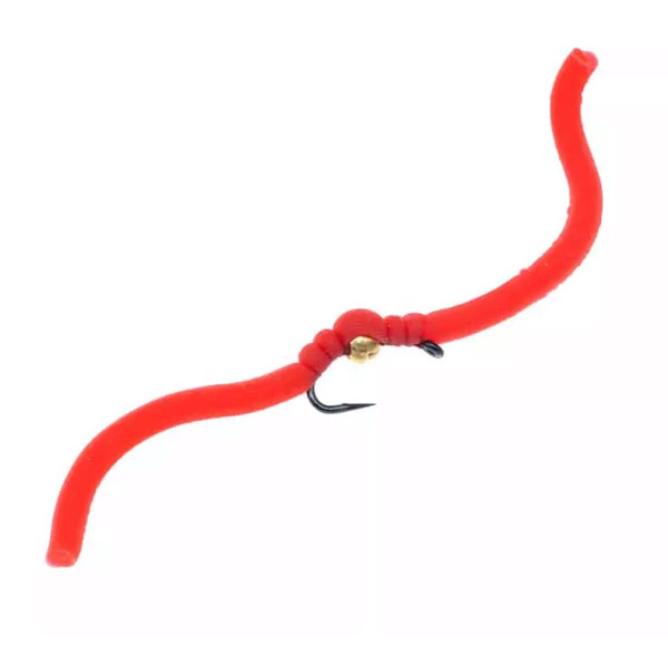 Superflies Tungsten Nymphe Squirmy Wormy Bloodworm Red