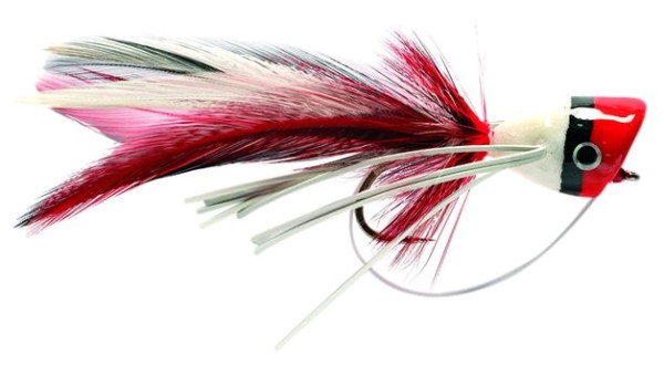 Fulling Mill Streamer - Bass Popper red & white