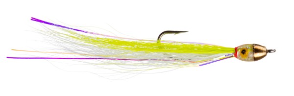 Guideline Streamer - Jiggy Fly chartreuse/white