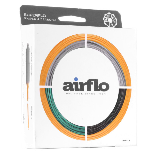 Airflo Ridge 2.0 Sniper 4 Season Intermediate - Sink 3 Head Predator Fliegenschnur Green/Sunburst