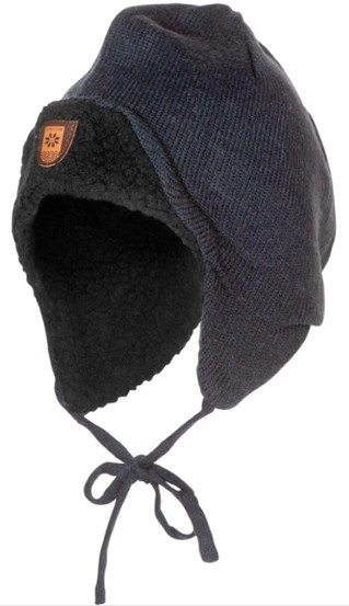 Bratens 100% Norway SNØSTJERNE Mütze extra warm mit Schutz für die Ohren navy & black