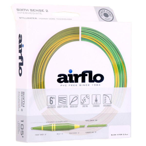 Airflo Sixth Sense 2 - Slow Intermediate Long Belly Distance Fliegenschnur Translucent Olive