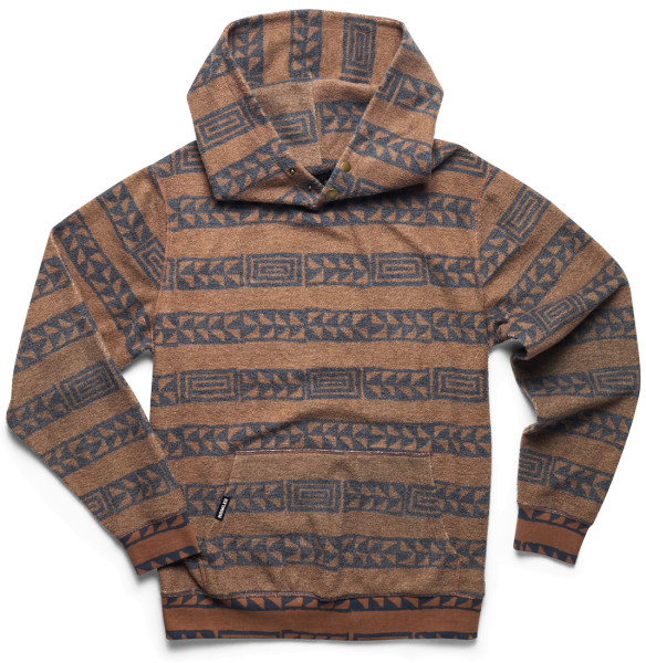 Howler Brothers Tajima Hoodie - hanko stripe : mink brown