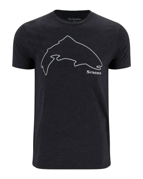 Simms Trout Outline T-Shirt dark gunmetal heather