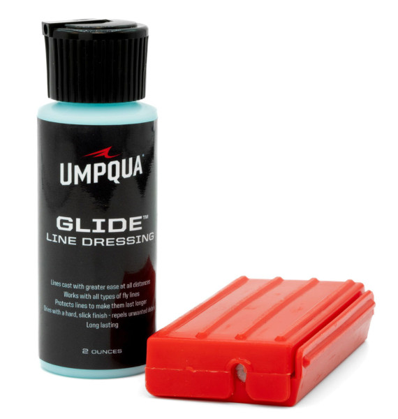 Umpqua Glide Line Dressing and Line Care Box Schnurpflegemittel mit Reinigungstool