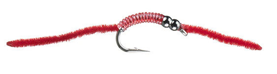 MFC Jake's Double Bead Rib Worm Red Barbless #10