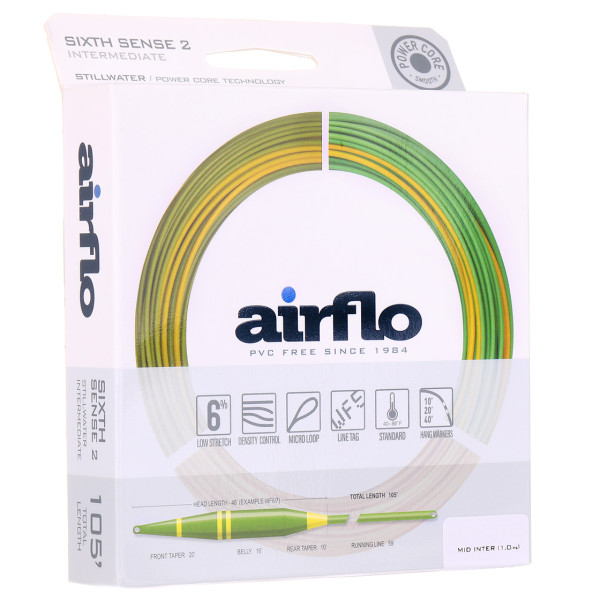 Airflo Sixth Sense 2 - Medium Intermediate Long Belly Distance Fliegenschnur Translucent Olive